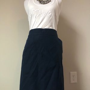 Jcrew cotton pencil skirt navy